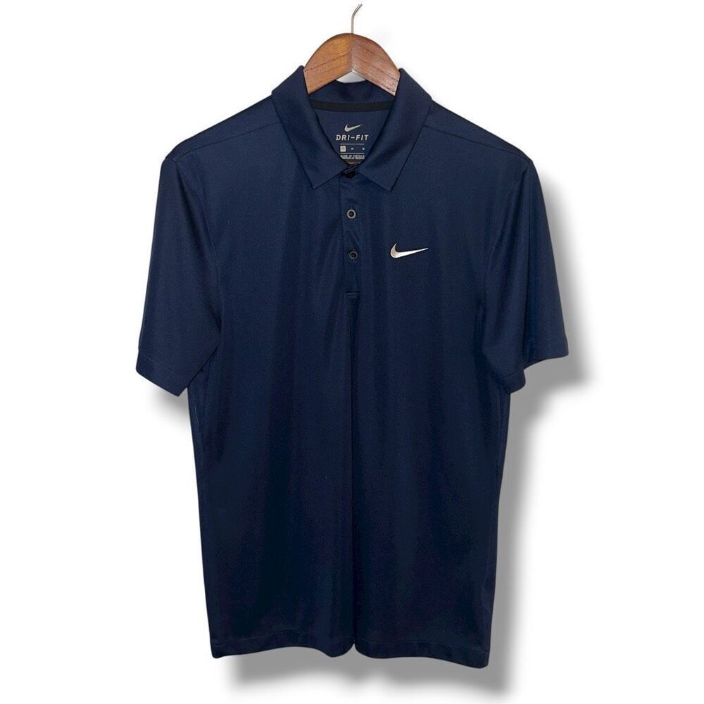 Nike Golf Charcoal Navy Blue Dri Fit Performance Polo Shirt Men’s Size M